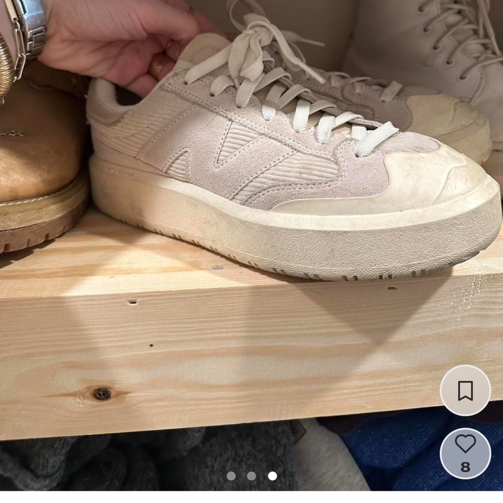New Balance Cream Sneakers Minimalist Chunky Sole